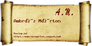 Ambróz Márton névjegykártya